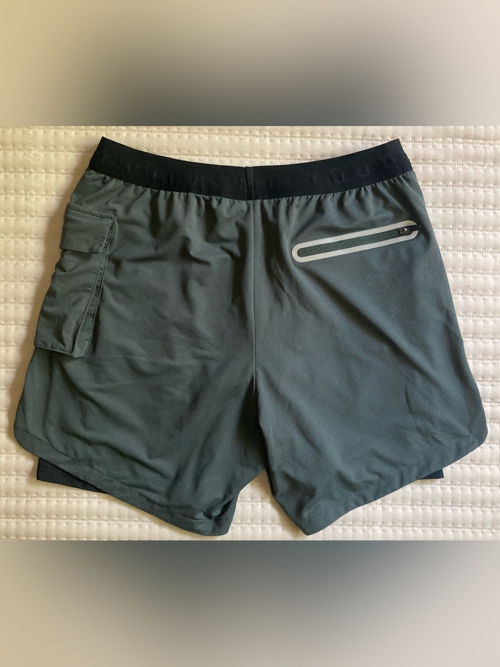 YoungLA Athletic Training Shorts Men’s Small Green Lined 5” Cargo Pockets Gym - Picture 3 of 12